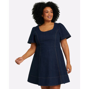 Women's Draper James Faith Love Circle Denim Mini Dress Plus Size 20